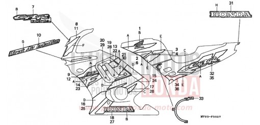 RAYURE (CBR600FS) CBR600FS de 1995